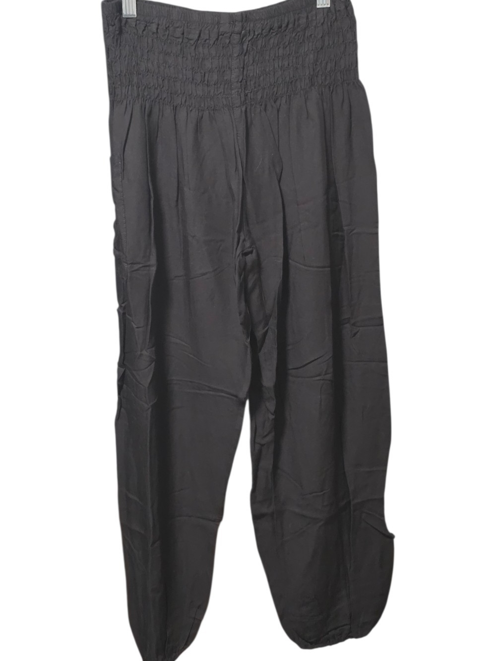 Women's Black Smocked Waist Jogger Pants